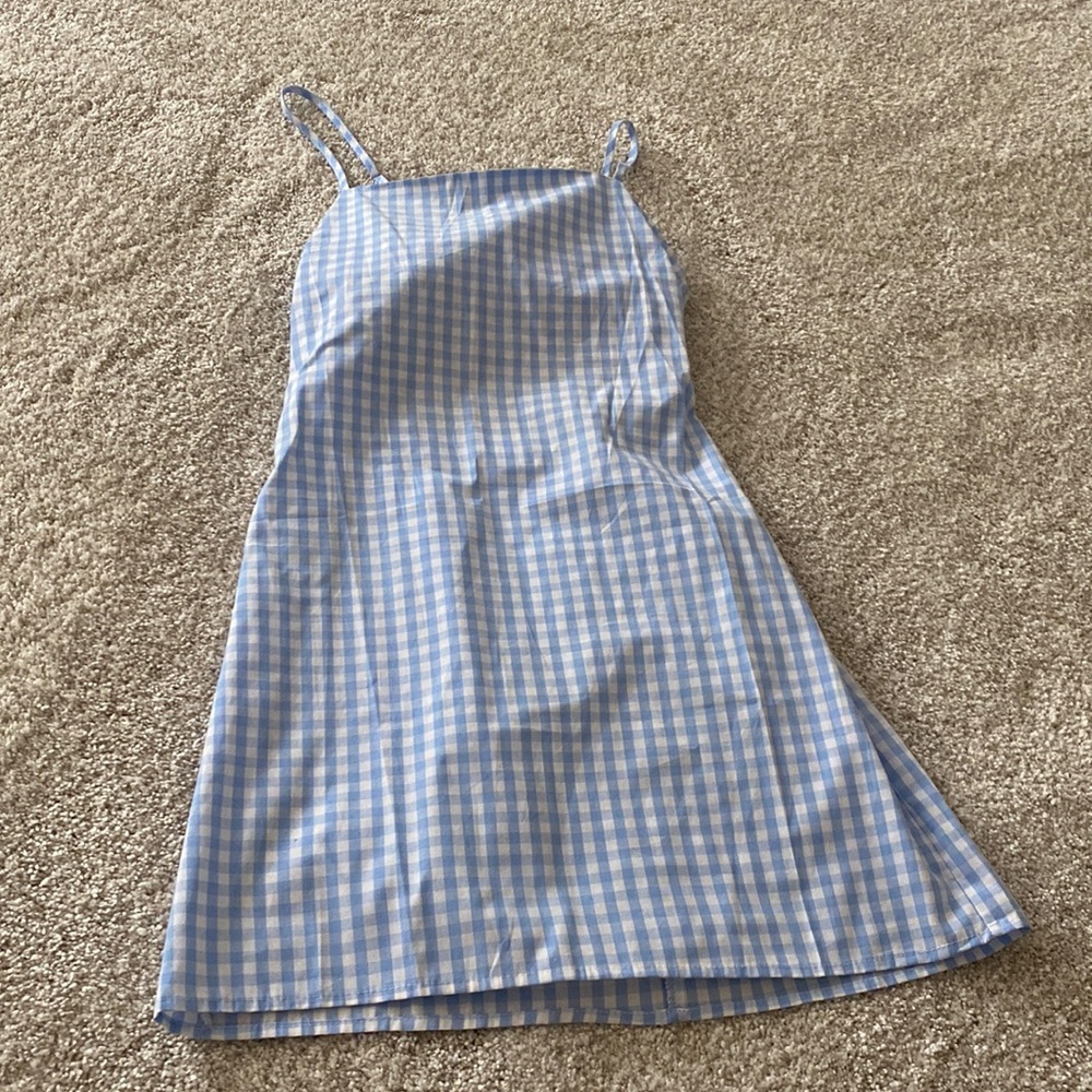 checkered blue Zaful dress size small